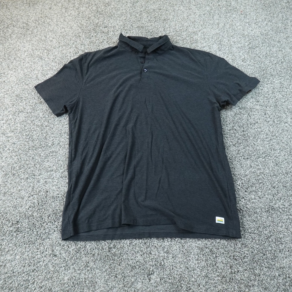 Vuori Polo Shirt Mens L Gray Strato Tech Performance Golf Athleisure Comfort Top
